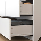 9 Drawer Dresser with No Handle Design, Modern White Matte Wood Dresser for Bedroom, Storage Chest of Drawers for Living Room, Hallway, Entryway - Grand Goldman Shop