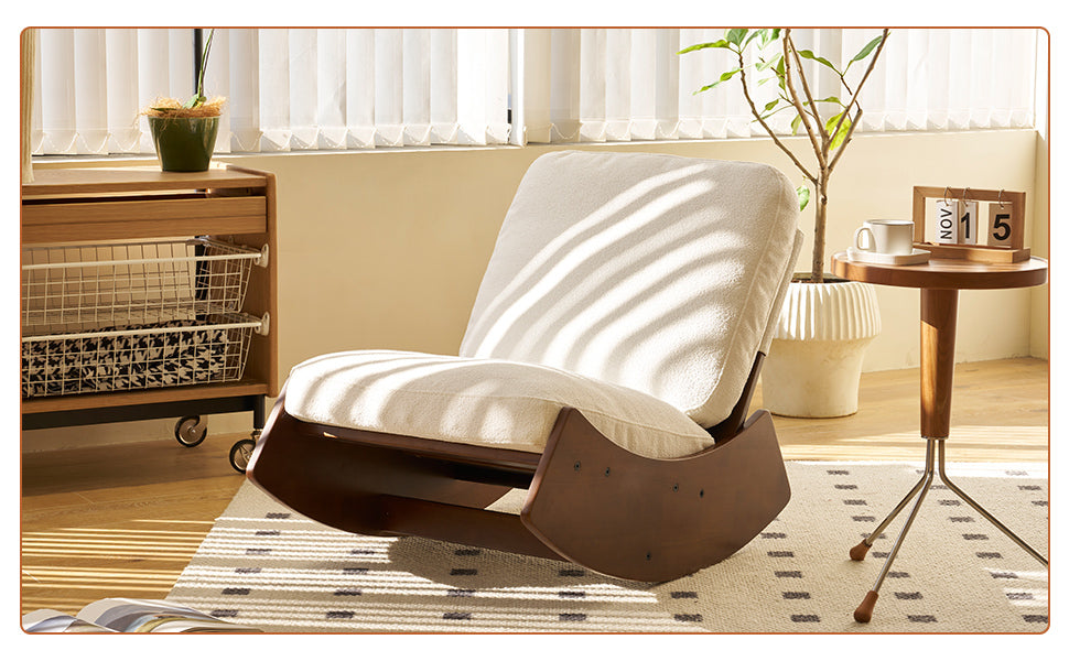 Comfortable Glider Rocking Chair, High-Quality Upholstery Glider Chair, Solid Wood Frame, Perfect for Multiple Settings Accent Reading Chair for Bedroom,Living Room,Set of 2 - Grand Goldman Shop