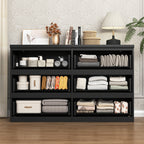 6 Drawer Storage Cabinet ,Dresser, Wood Storage Tower Clothes Organizer, Wide Chest of 6 Drawers, Large Storage Space for Bedroom, Hallway, Entryway Living Room - Grand Goldman Shop