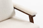 Mid Century Modern Accent Chair ,rocking chair with Wood Frame, Upholstered Living Room Chairs , Reading Armchair for Bedroom Sunroom - Grand Goldman Shop