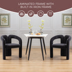 Contemporary Designed Velvet Fabric Upholstered Accent/Dining Chair /Barrel Side Chairs Kitchen Armchair for Living Room set of 2 (Black Velvet) - Grand Goldman Shop