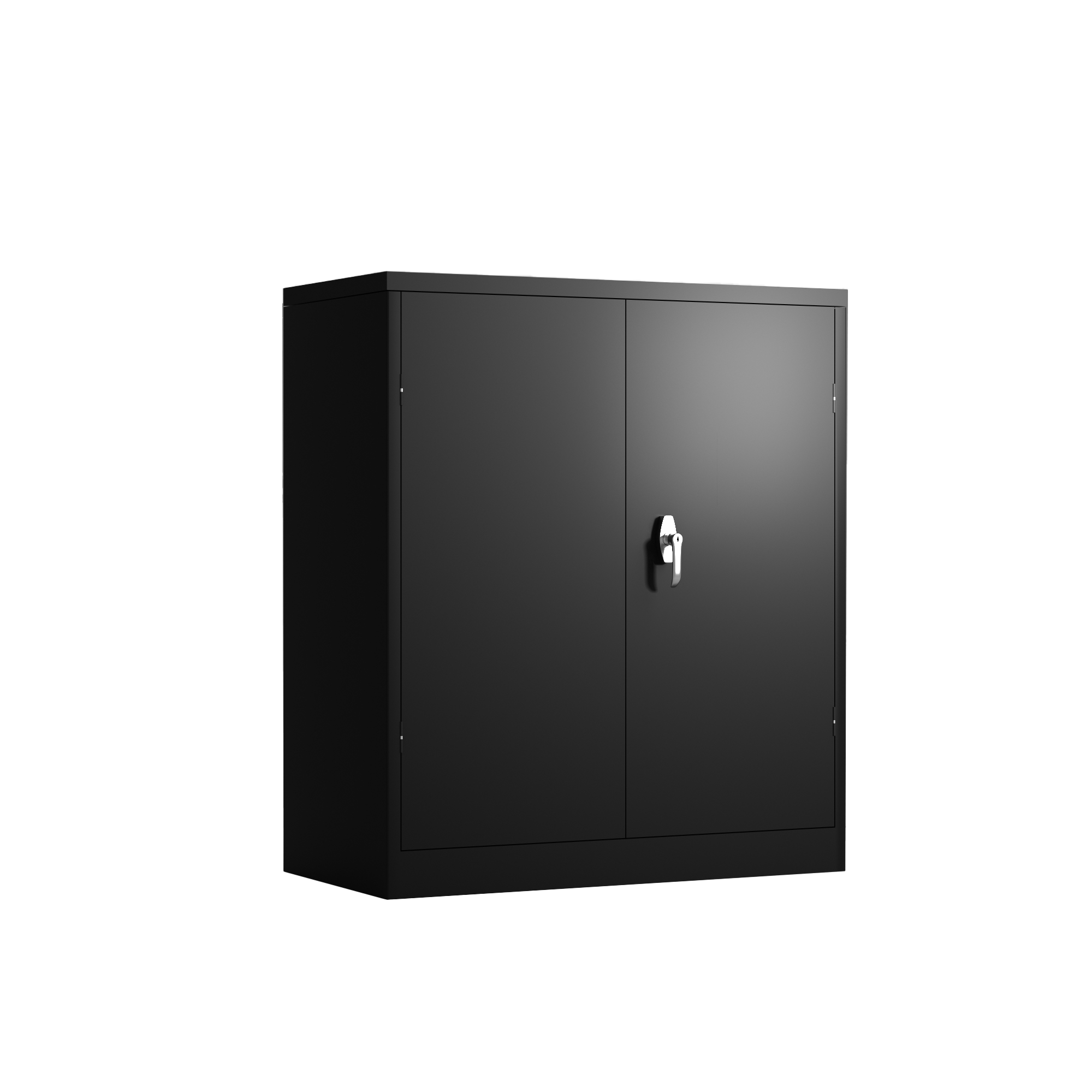 Metal Storage Cabinet with 2 Doors and 2 Shelves, Lockable Steel Storage Cabinet for Office, Garage, Warehouse - Grand Goldma