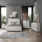 DENVER Modern Full 5PC Bedroom Set Made with Wood in Natural Finish, Full Size Bed & Storage Furniture - Grand Goldman Shop
