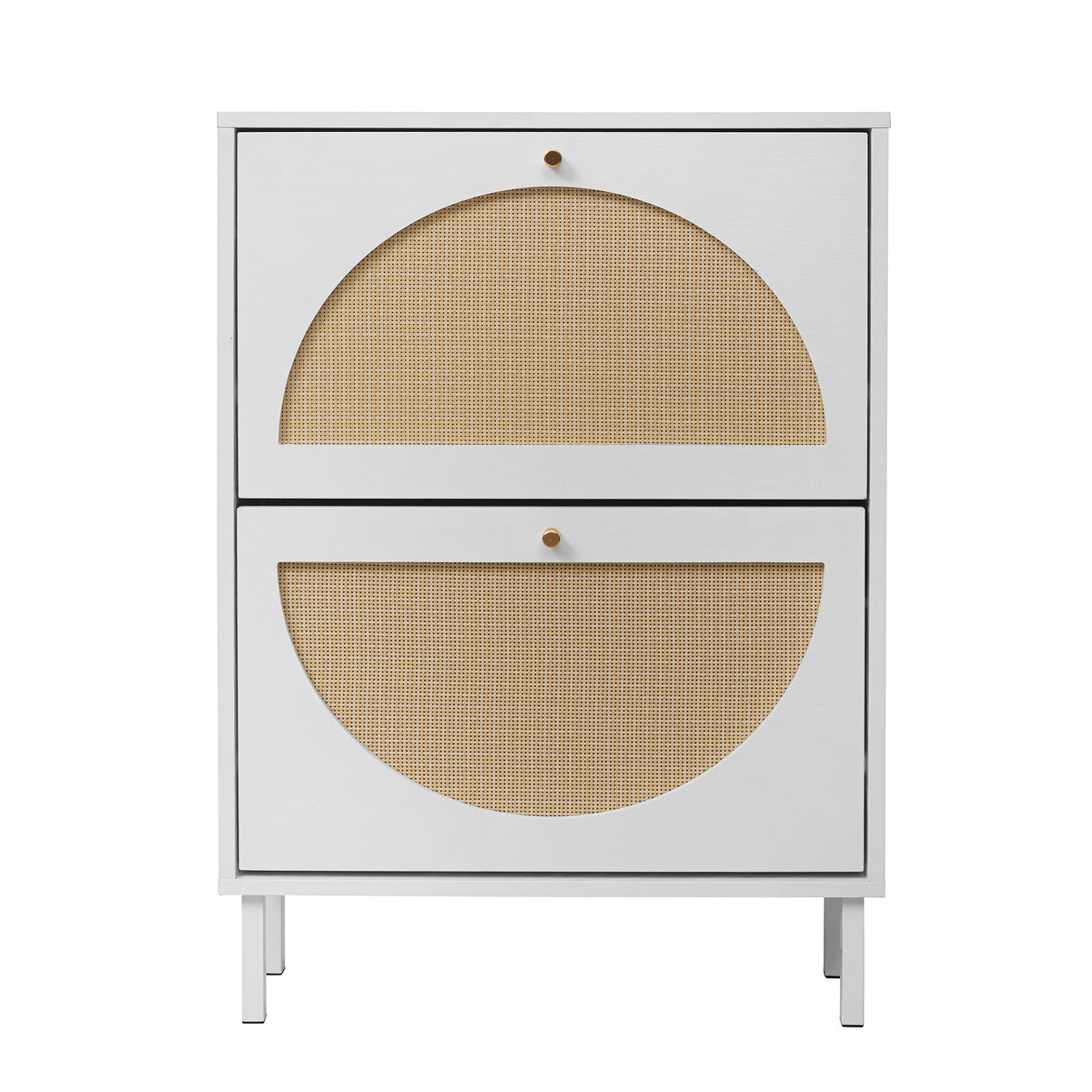 2 Door Shoe Rack, Rattan, Double Layer, Suitable for Living Room, Hallway - Grand Goldman Shop