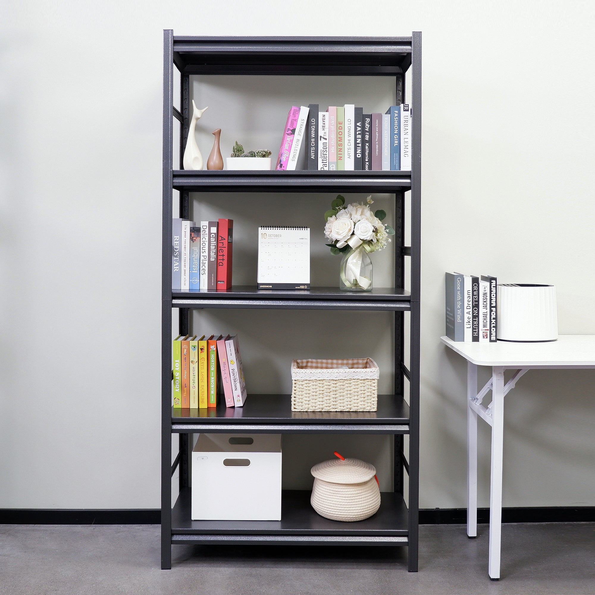 Storage Shelves 5 Tier Heavy Duty Metal Shelving Unit Adjustable Shelving Units and Storage Rack Kitchen Garage Shelf H72 * W35.4 * D15.7 - Grand Goldman Shop