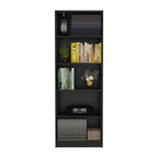 Vinton 4-Tier Bookcase with Modern Storage for Books and Decor, Black - Grand Goldman
