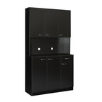 70.87' Tall Wardrobe& Kitchen Cabinet, with 6-Doors, 1-Open Shelves and 1-Drawer for bedroom,Black - Grand Goldman Shop