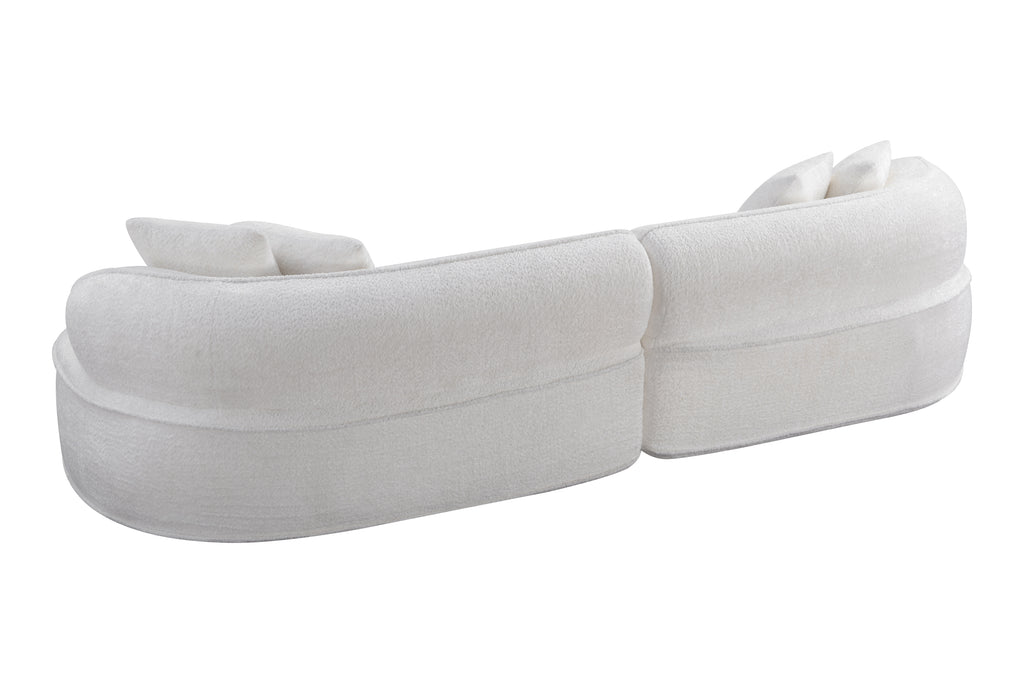 Modern Curved L-Shape Luxury Sectional Oversized Sofa: Minimalist Design, Comfy Sleeper Couch for Living Room, Apartment & Reception Spaces,No Assembly Required - Grand Goldman Shop