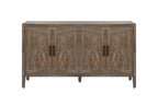 60 inches Modern Farmhouse Accent Cabinet with 4 Doors and Adjustable Shelf Wood Sideboard Buffet Cabinet Console Table Credenza Buffet Table for Kitchen Dining Room Entryway Hallway(Antique Brown) - Grand Goldman Shop