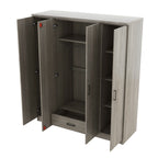 4-Door Wardrobe with 1 Drawer, Gray - Grand Goldman Shop