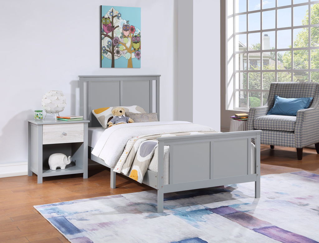Connelly Reversible Panel Twin Bed Gray/Rockport Gray - Grand Goldman