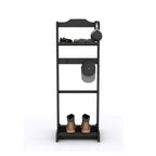 Accent Portable Garment Rack,Clothes Valet Stand with Storage Organizer,Black Finish - Grand Goldman Shop