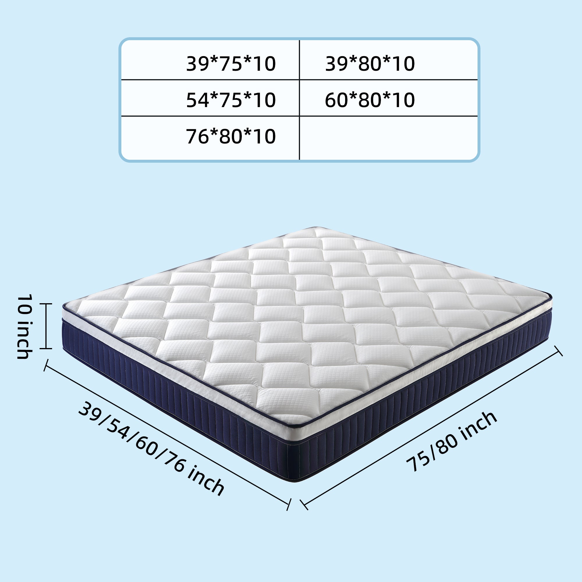 10 Inch Plush Memory Foam Pocket Spring Hybrid Mattress In A Box With Certipur-US Certified Memory Foam - Grand Goldman Shop