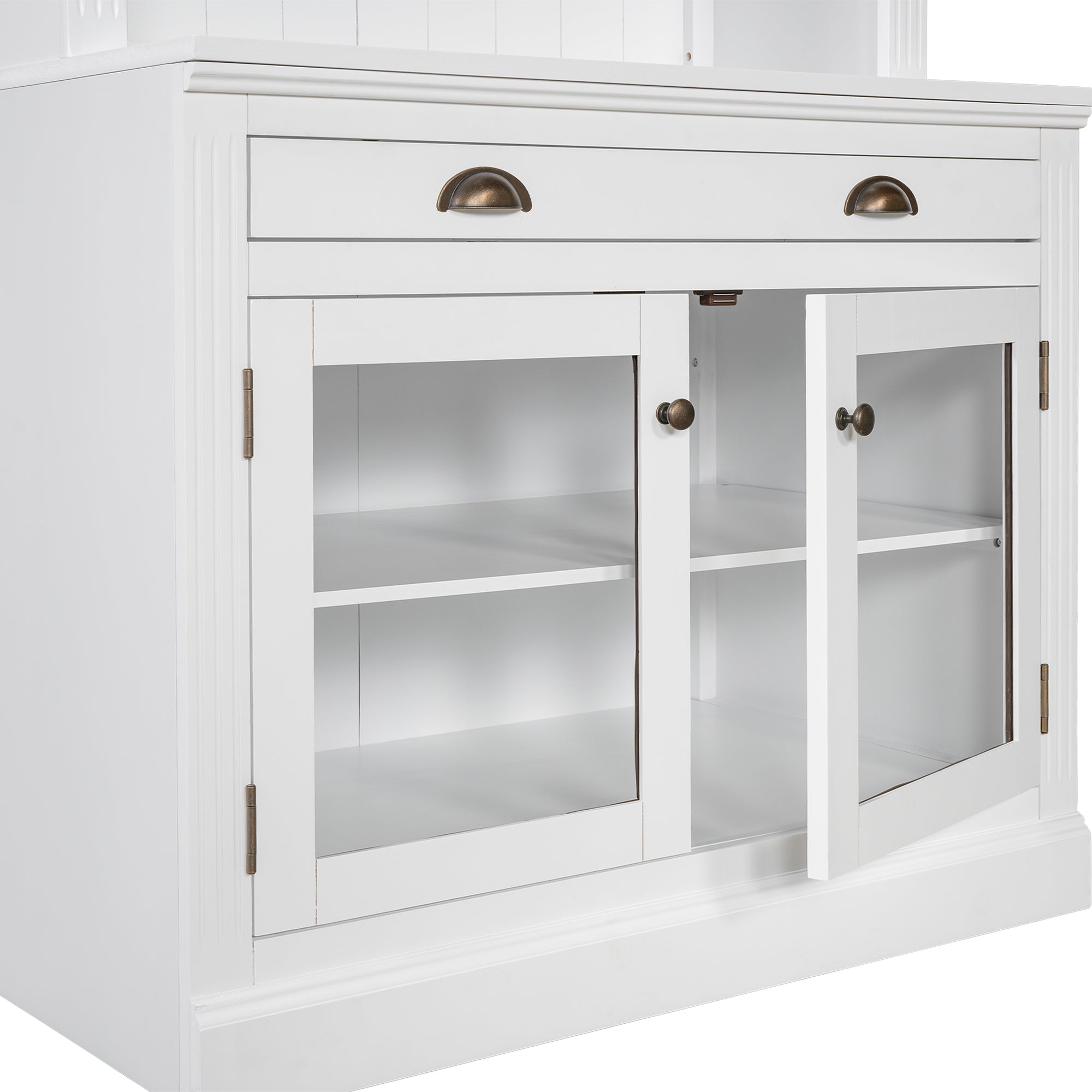 83.4'Tall Bookshelf, Modern Bookcase with 2 Glass Doors and 1 Drawer,Storage Bookcase with Open Shelves for Living Room,Home 