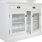 83.4'Tall Bookshelf Suite with LED Lighting, Modern Bookcases with Glass Doors and Drawers,2-Piece Set Storage Bookcase Suite