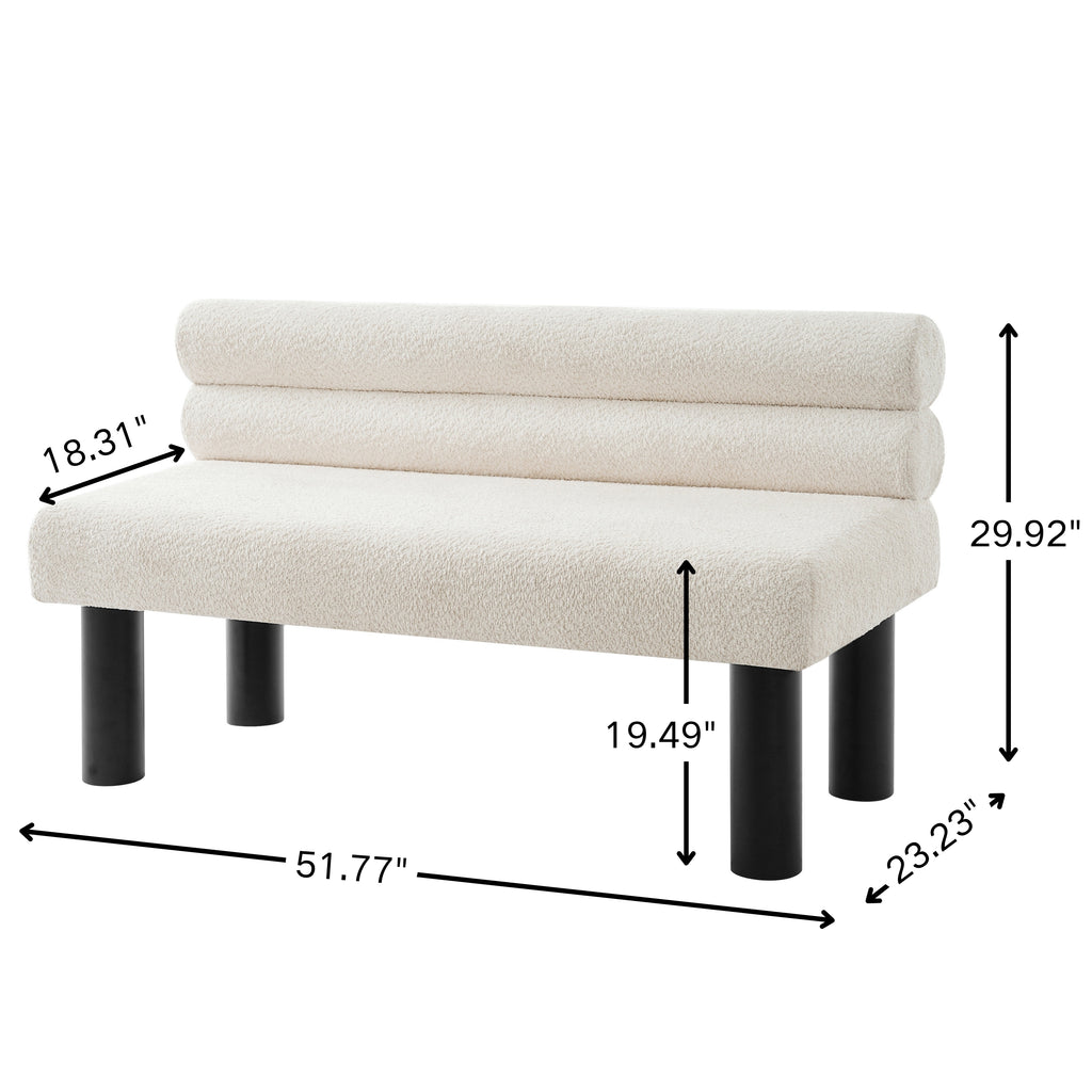 Upholstered Dining Bench, End of Bed, Entryway Bench, Ottoman for Dining Room, Bedroom, Living Room, Rubber Wood Leg 300 LBS Support, Beige - Grand Goldman Shop