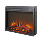 23 inch electric fireplace insert, ultra thin heater with log set & realistic flame, remote control with timer, overheating protection - Grand Goldman Shop