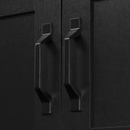 VIBE HAUS 79'' Tall Modern Hall Tree with Shoe Storage, 4-in-1 Entryway Bench with 6 Cabinets, 4 Coat Hooks & Adjustable Shelf for Hallway, living room, Black - Grand Goldman Shop