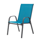 8 Piece Patio Chairs, Outdoor Camping Chairs with Breathable Textilene Fabric, Set of 2 Garden Chairs with Armrest High Backr