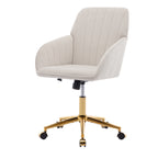TY Ergonomic Swivel Office Chair, Adjustable and Comfortable, Beige Velvet Upholstery, 24.60 x 22.84 x 38.00 inches - Grand G