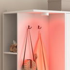 Wardrobe Closet 71.7' H, Bedroom Wooden Wardrobe with 2 Doors 6 Drawers, Modern Clothing Storage Cabinet Combination with Storage Shelves and Hanging Rail, White - Grand Goldman Shop