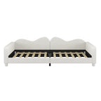 Full size Upholstered Daybed, Sherpa Fabric Sofabed with Cloud-Shaped Backrest, No Box-spring Needed, White(Old SKU: WF532069AAK) - Grand Goldman Shop
