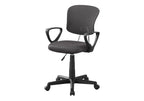 Office Chair, Adjustable Height, Swivel, Ergonomic, Armrests, Computer Desk, Work, Juvenile, Grey Mesh, Black Metal, Contempo