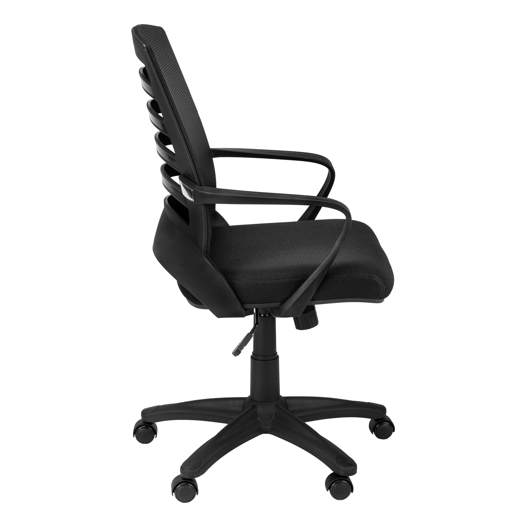 Office Chair, Adjustable Height, Swivel, Ergonomic, Armrests, Computer Desk, Work, Black Mesh, Black Metal, Contemporary, Mod