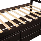 Orisfur. Twin Size Platform Storage Bed Solid Wood Bed with 6 Drawers - Grand Goldman Shop