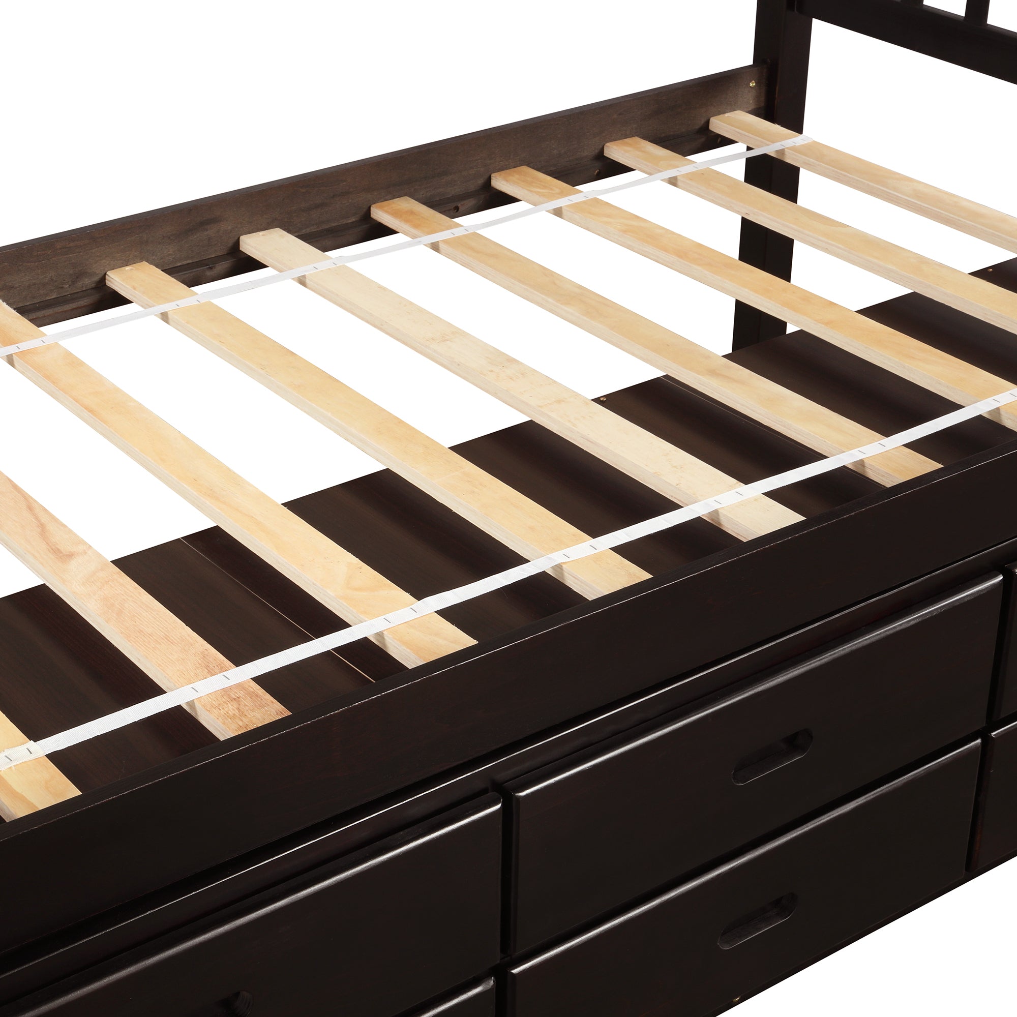 Orisfur. Twin Size Platform Storage Bed Solid Wood Bed with 6 Drawers - Grand Goldman Shop