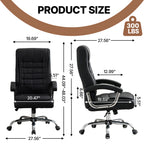 Executive Office Chair High Back PU Leather Desk Chair with Spring Seat Cushion, Ergonomic Swivel Computer Chair with Chrome 