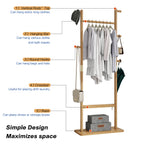 Solid wood hanger set 23.6*11*71 inches. This product is made of eco-friendly material, easy to assemble, elegant and stylish. It can be placed in the bedroom/entrance/living room (inatural ) - Grand Goldman Shop