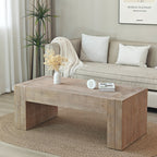 Rustic Wood Coffee Table, 49in Modern Farmhouse Rectangular Table for Living Room - Grand Goldman Shop
