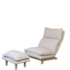 Foldable Metal Frame - Beige Reclining Single Sofa Chair for Bedroom or Balcony - Lazy Leisure Lounge Chair - Grand Goldman Shop