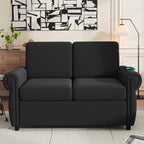 Orisfur Pull Out Sofa Bed Loveseat Sleeper with Twin Size Memory Foam Mattress & USB Ports, Black Linen - Grand Goldman Shop