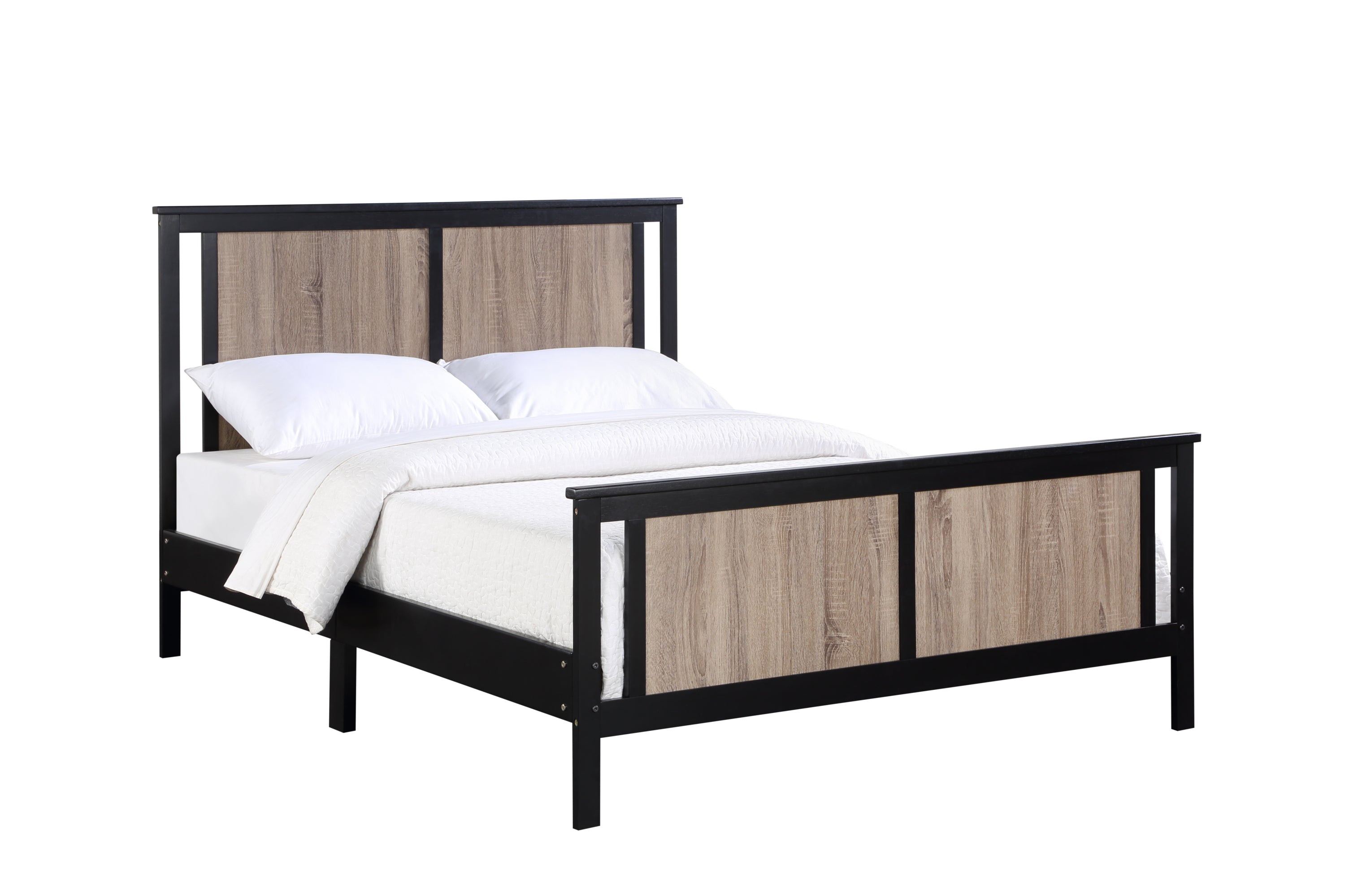 Connelly Reversible Panel Full Bed Black/Vintage Walnut - Grand Goldman