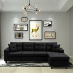 MEGA right sectional sofa with footrest, convertible corner sofa with armrest storage, living room and apartment sectional sofa, right chaise longue and grey - Grand Goldman Shop