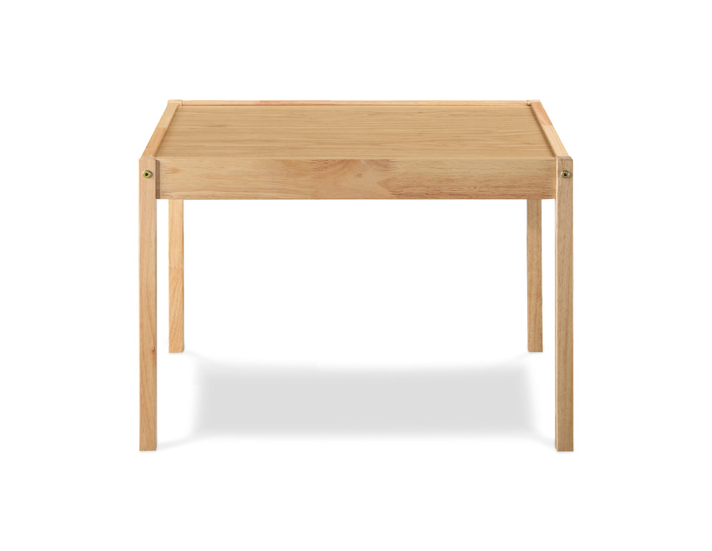 Della 3-Piece Solid Wood Kids Table & Two Chair Set, Natural - Grand Goldman