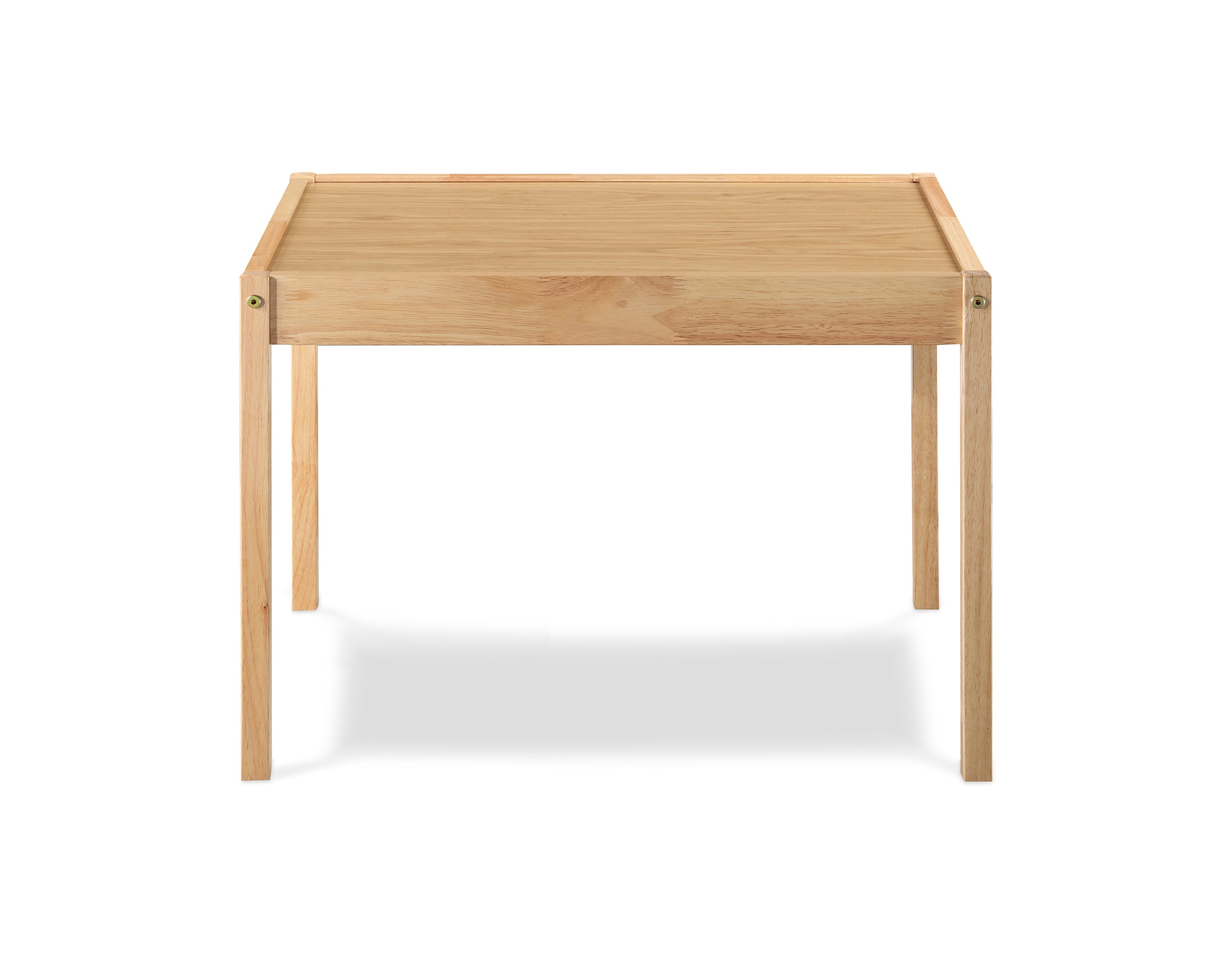 Della 3-Piece Solid Wood Kids Table & Two Chair Set, Natural - Grand Goldman
