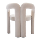 Contemporary Designed Velvet Fabric Upholstered Accent/Dining Chair /Barrel Side Chairs Kitchen Armchair for Living Room set of 2 (Beige Velvet) - Grand Goldman Shop