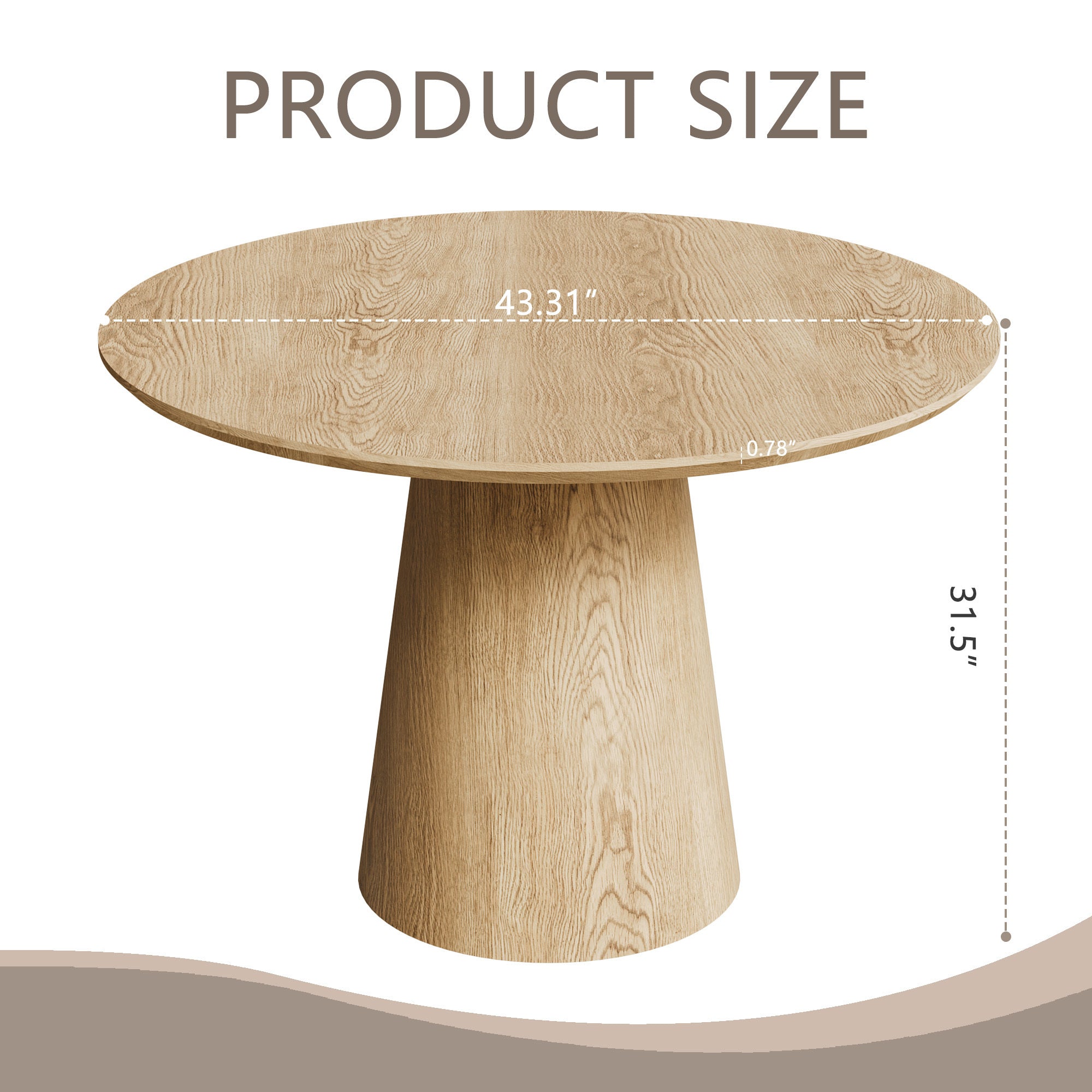 43 inch Wooden circular dining table, modern minimalist round table, MDF colored table, - Grand Goldman Shop