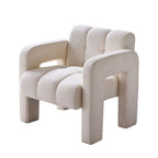 Stylish Boucle Upholstered Accent Chair with Solid Wood Frame and High-Density Foam in Beige - Grand Goldman Shop