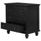 U_STYLE 27.6'' Painted Nightstand with pull-out tray, Fashion Bedside Cabinet with 3 Drawers, Minimalist Sofa Side Table with rubber legs and Metal handle for Bedroom Sofa Couch Office - Grand Goldman Shop