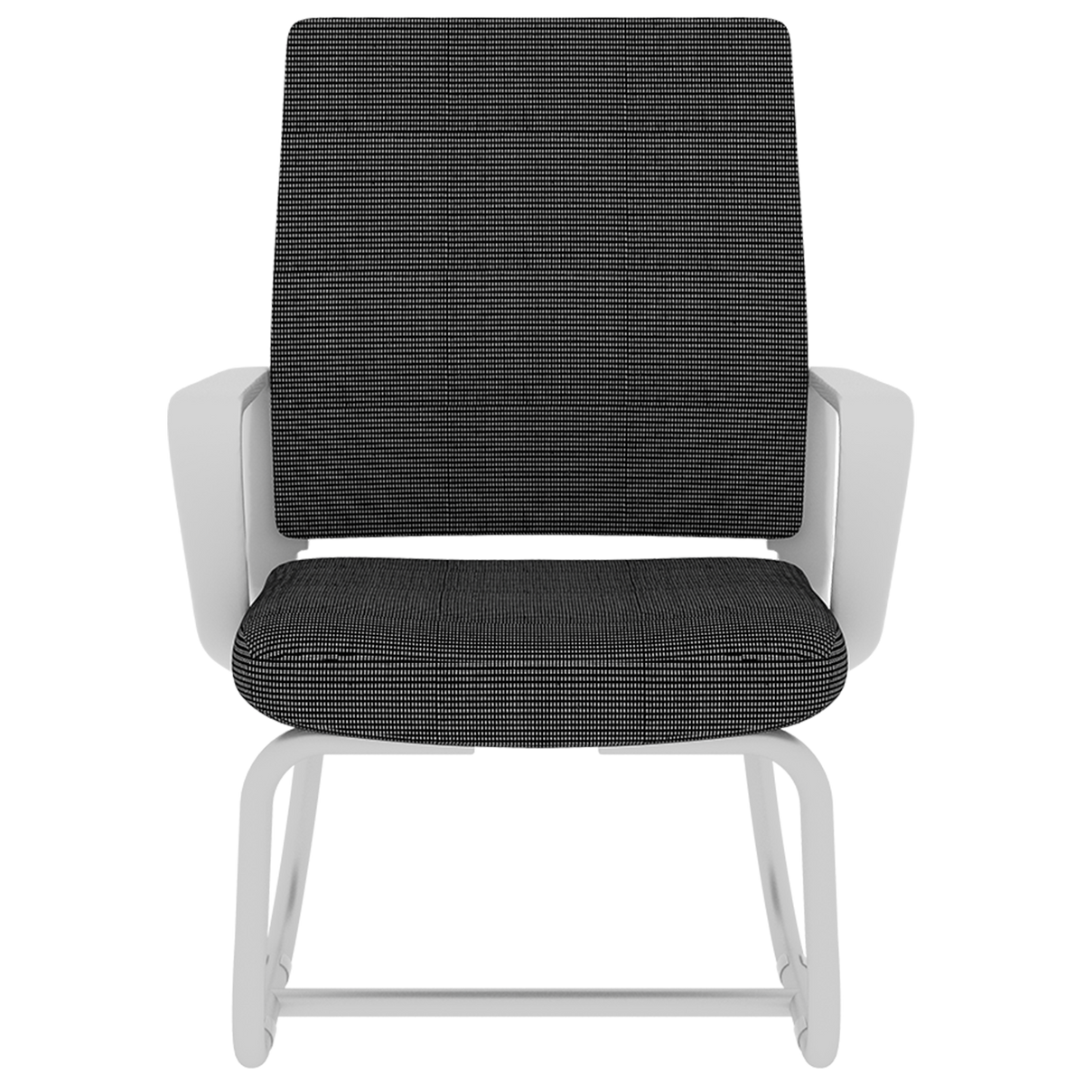 Minimalist Modern Office Chair with Metal Frame, Soft Mesh Backrest, Comfortable Polyurethane Cushion, White+Black, Suitable 