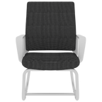 Minimalist Modern Office Chair with Metal Frame, Soft Mesh Backrest, Comfortable Polyurethane Cushion, White+Black, Suitable 