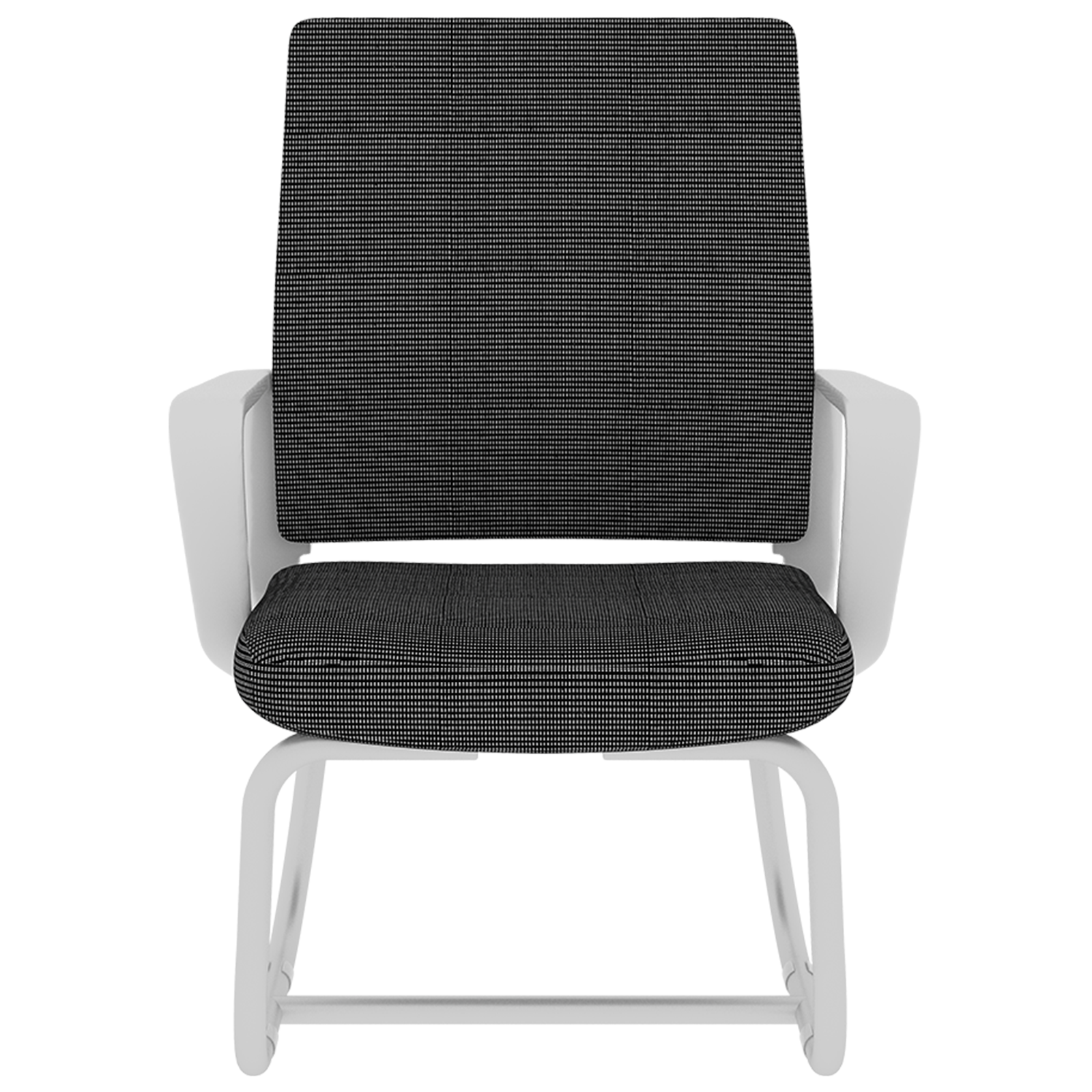 Minimalist Modern Office Chair with Metal Frame, Soft Mesh Backrest, Comfortable Polyurethane Cushion, White+Black, Suitable 