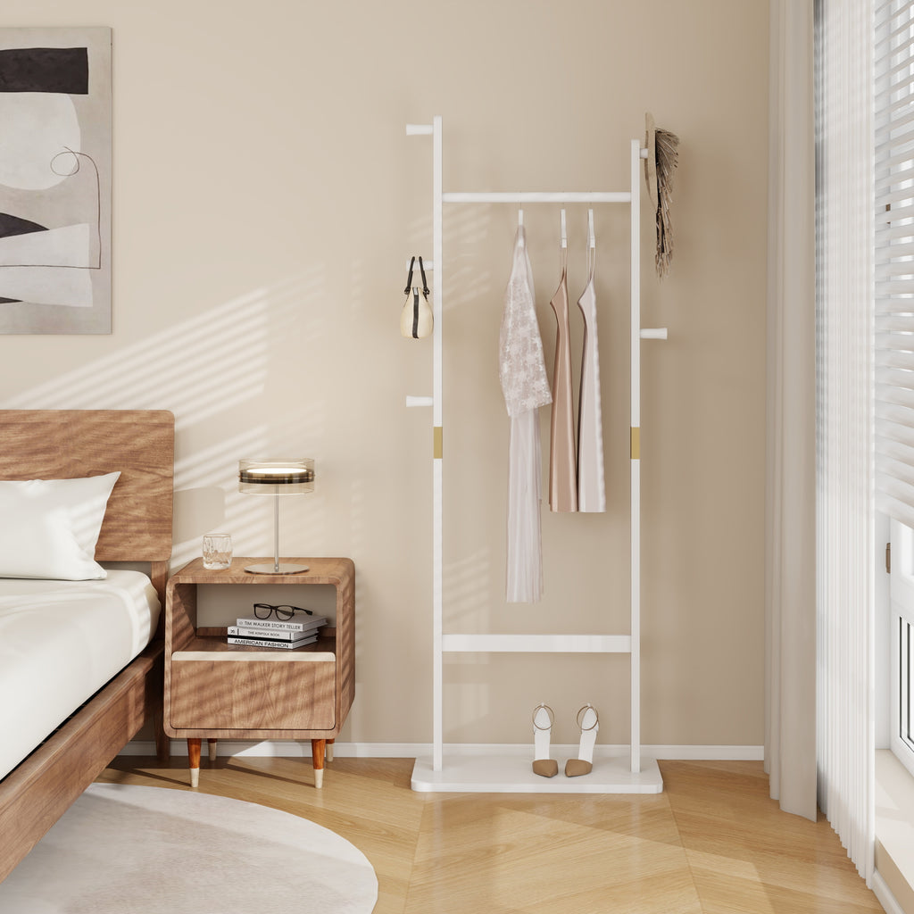 Coat Racks solid wood hanger 23.6* 11*71 in Solid environmental protection easy to assemble beautiful can be placed in the bedroom/entrance/living room (white) - Grand Goldman Shop