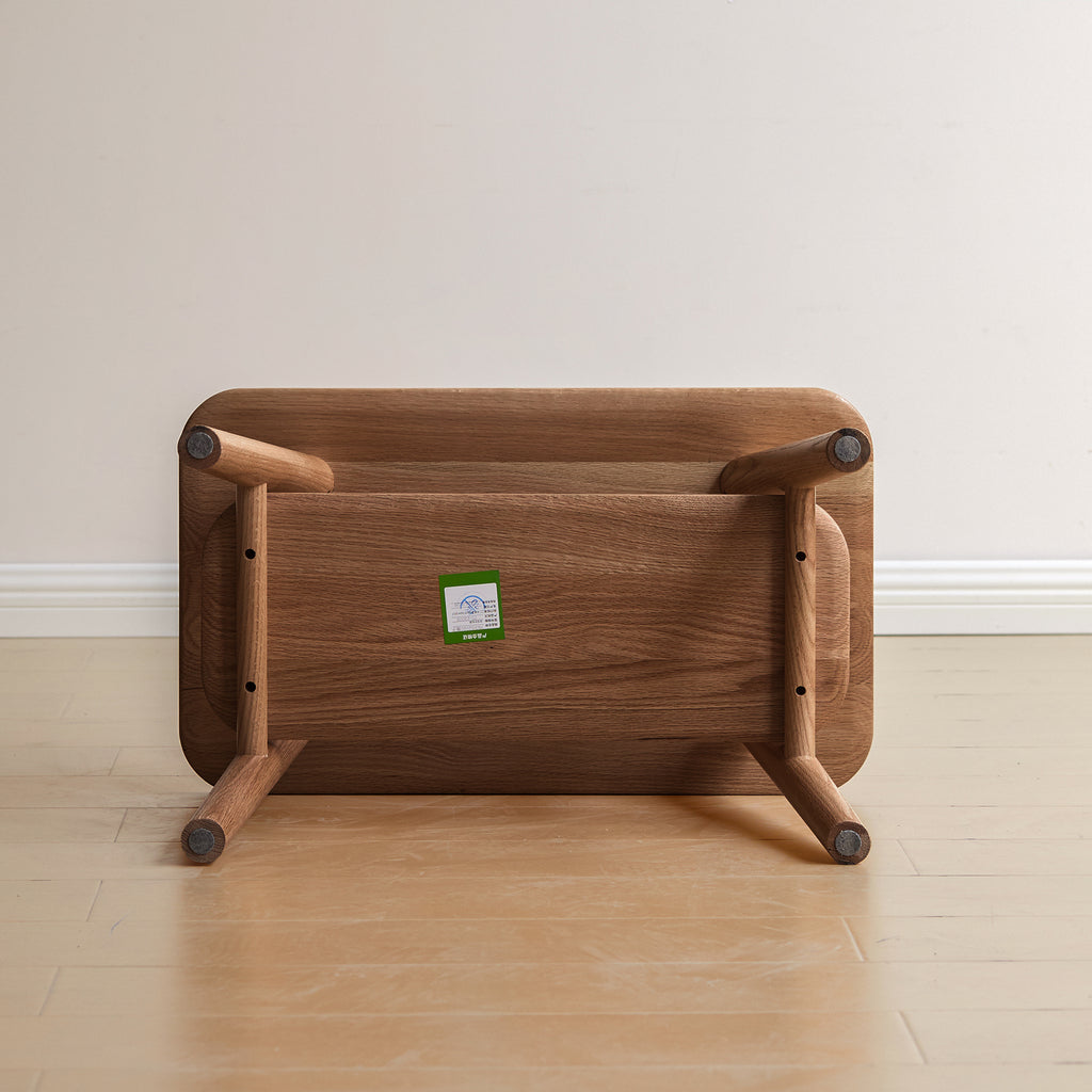 (Walnut Color) Natural Solid Wood Shoe Stool With Cloth Hanger, Mid-Century Modern Storage Bench with High Rebound Sponge Cushion for Entryway and Living Spaces - Grand Goldman Shop