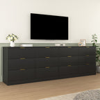 Simply Modern 6-Drawer Dresser, Chest of Drawers for Bedroom, Living Room, Hallway, and Entryway - Large Storage Cabinet Black - Grand Goldman Shop