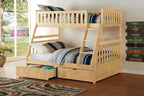 Natural Pine Finish 2pcs Storage Boxes with Caster Wheels Transitional Bedroom Furniture Under-Bed Toy Boxes - Grand Goldman Shop
